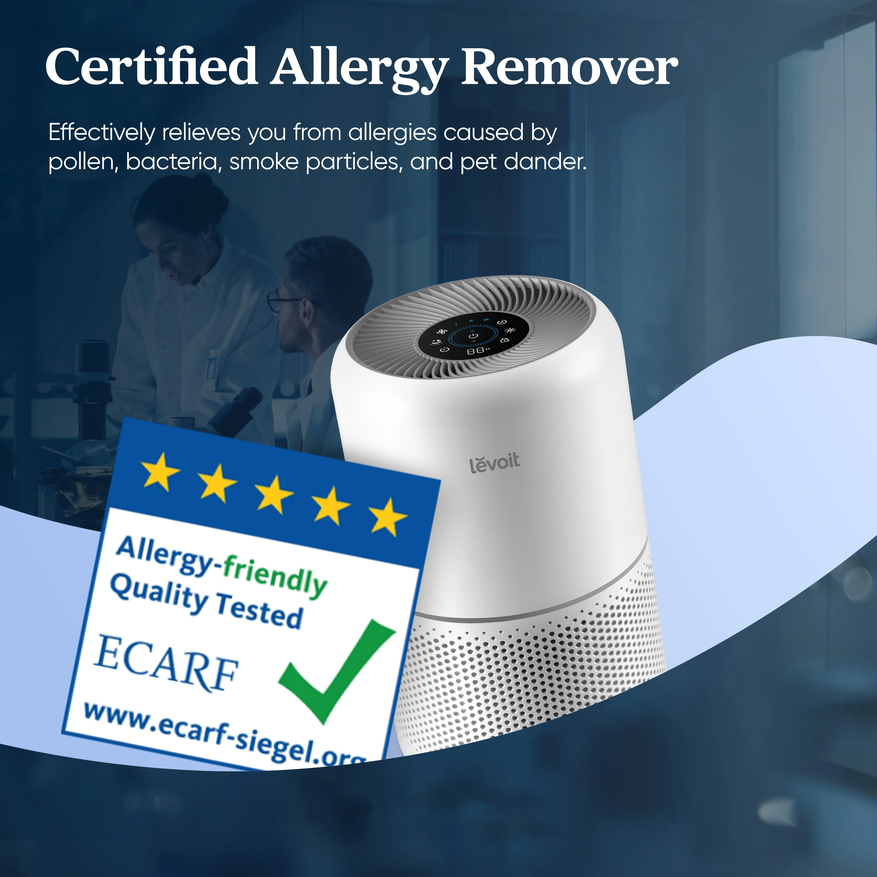 Levoit Smart Air Purifier with H13 HEPA Filter,Real-Time Sensor,Removes 99.97% Pollen/Dust/Odours,Alexa&Quiet Auto Mode,Core300S