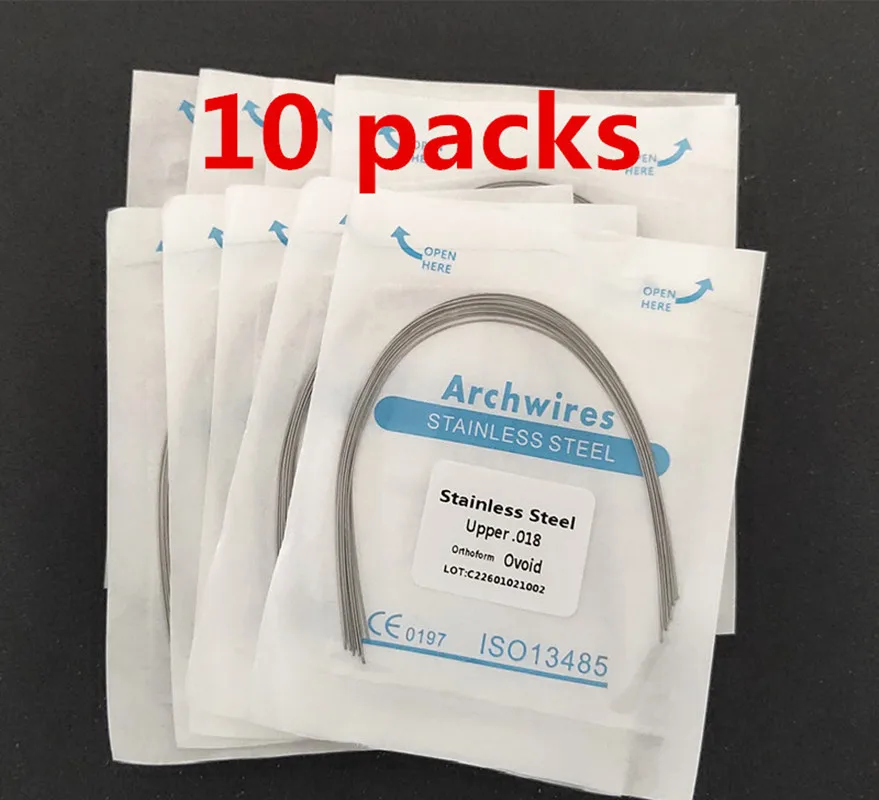 10packs 100wires Dental Stainless Steel Ovoid Roun
