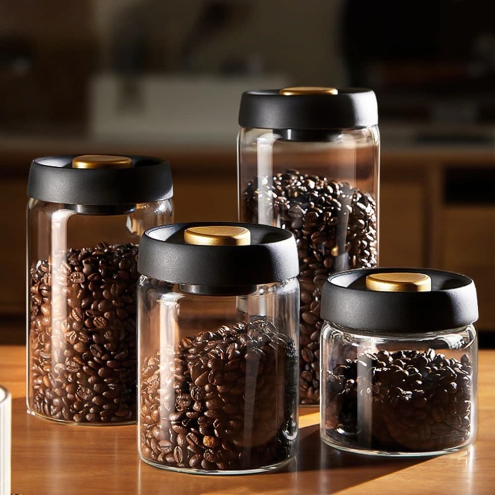 Coffee Beans Vacuum Sealed Tank Transparent Glass