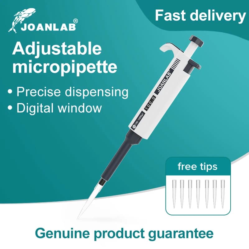 JOANLAB Laboratory Pipette Plastic Pipettes Dropper Manual Digital Adjustable Micropipette Lab Equipment With Pipette Tips