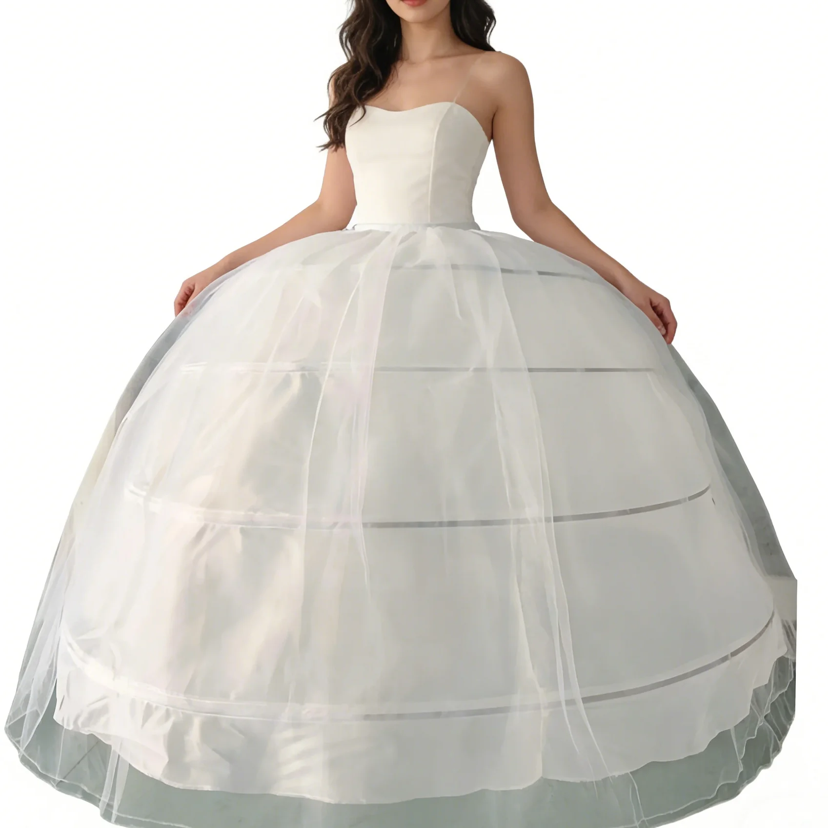 New Hot Sell 4 Hoops Big White Petticoat Super Flu