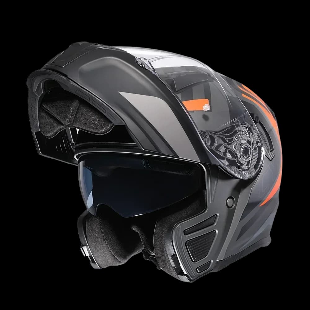 Full Face Motorcycle Helmet with Dual Visor Cyril Flip-up Motorcycle Helmet with Bluetooth Slot For Adult DOT Approved Helmet