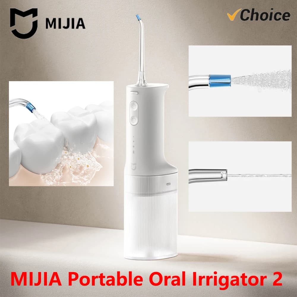 2025 New MIJIA Portable Oral Irrigator 2 Dental Teeth Whitening Flosser bucal tooth Cleaner vibration waterpulse Water Thread