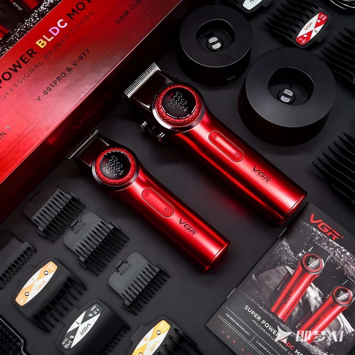 VGR Hair Trimmer Professional Hair Cutting Machine Electric Barber Clippers Adjustable 9000RPM Metal Trimmer for Men V-001 V-977