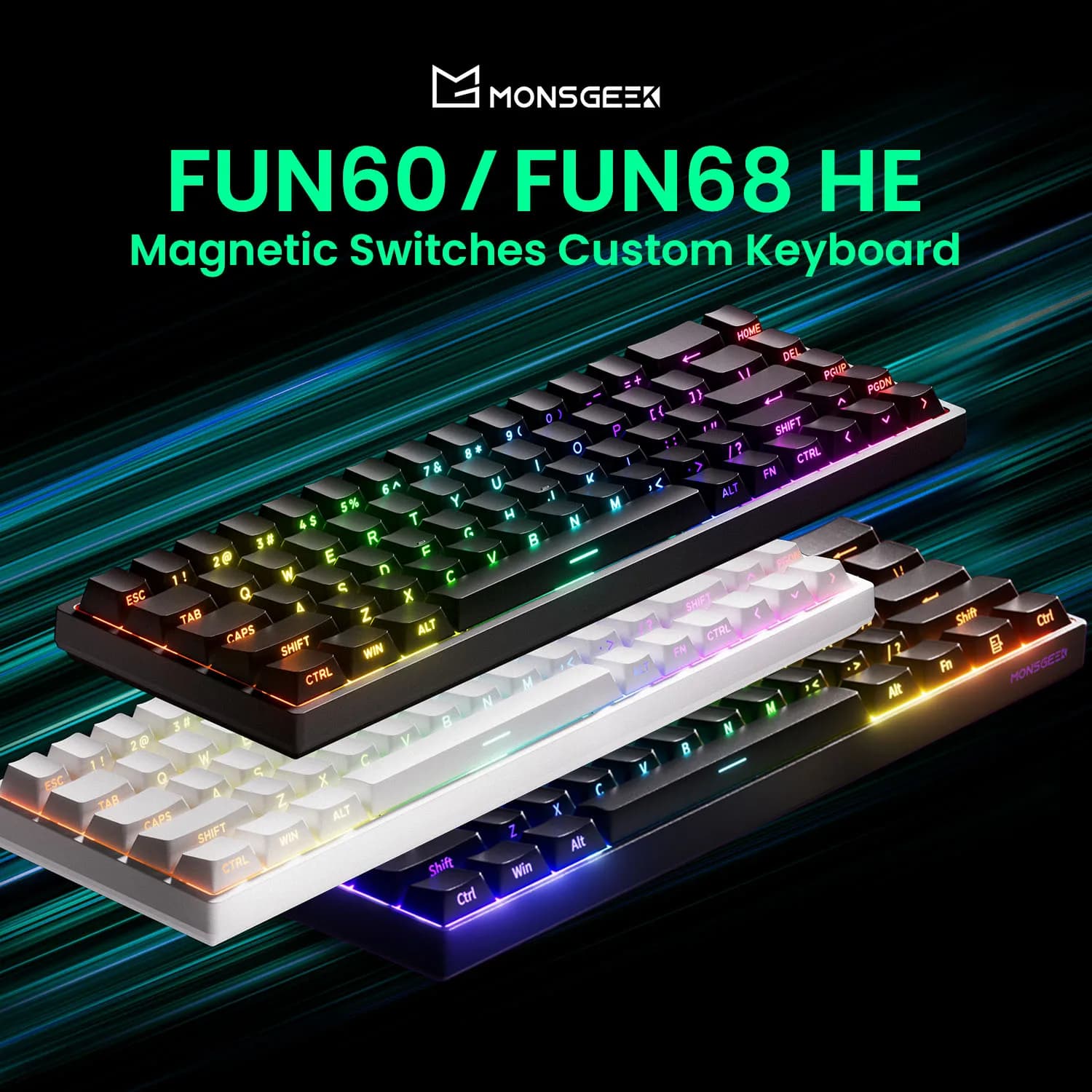 Akko MonsGeek FUN68 FUN60 PRO&MAX  HE Magnetic Keyboard 60% 65% Gaming Keyboards Rapid Trigger 8K Custom Keyboard Gamer Esports