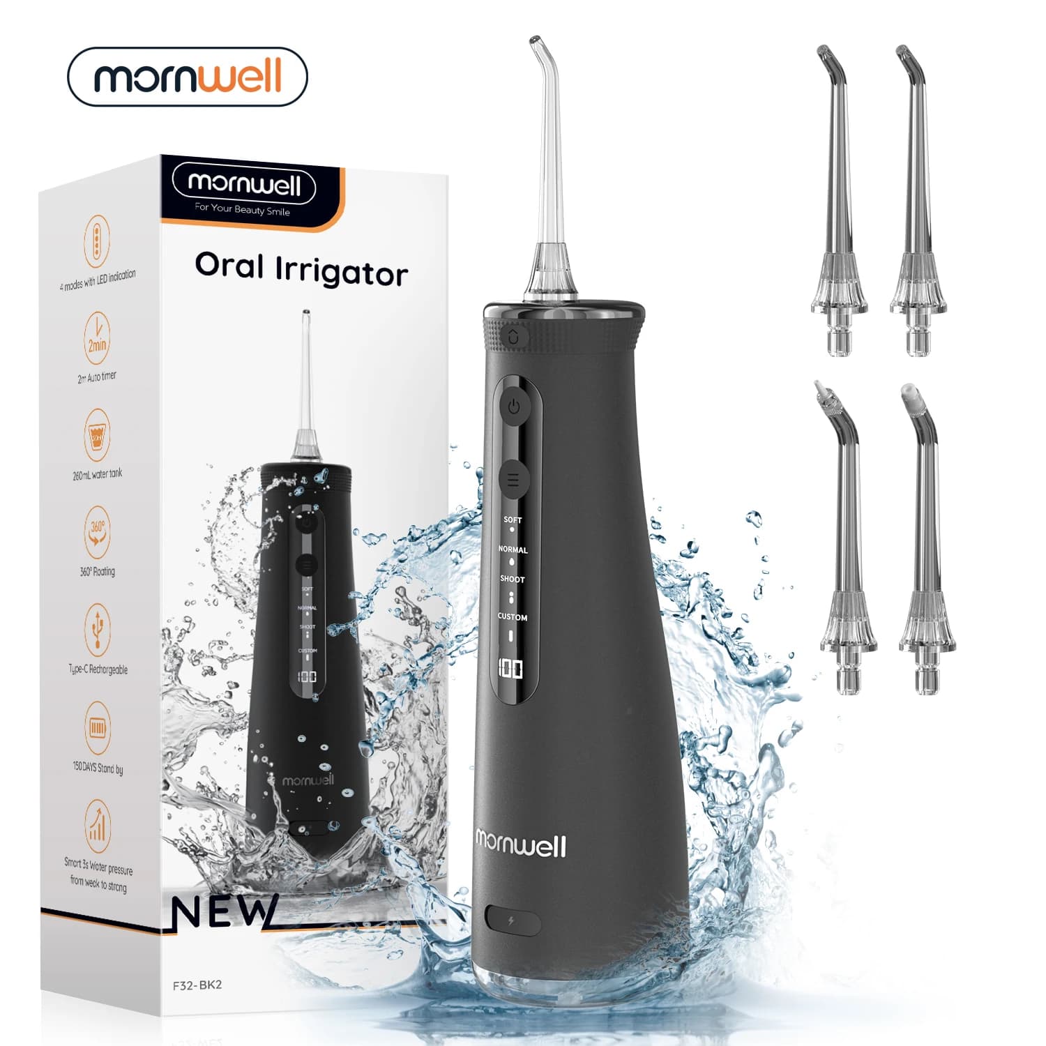 Mornwell F32 Water Floss Oral Teeth Whitening Home