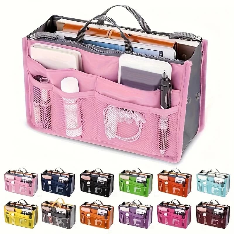 Multifunctional Bi-fold Storage Bag Double Zipper