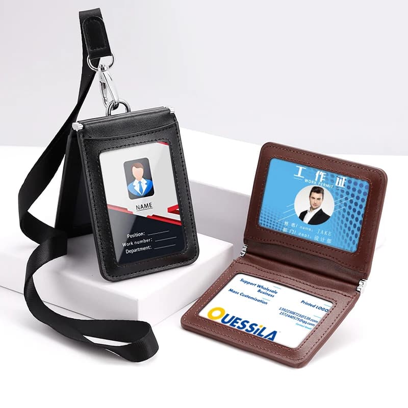 Top Grade Genuine Leather ID Badge Holder Business