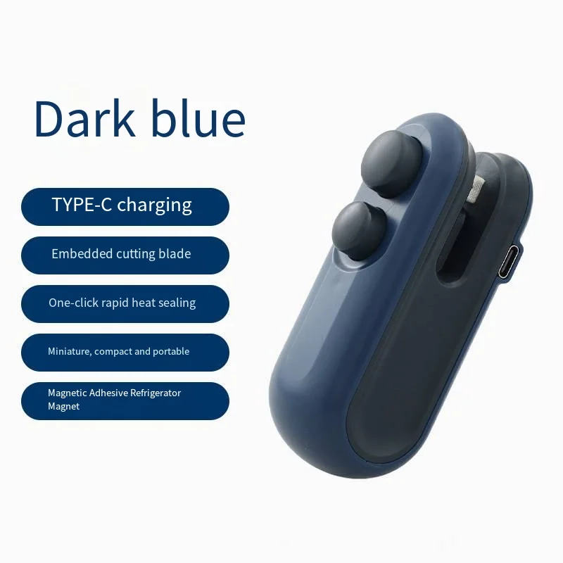 Mini Sealing Machine USB Rechargable Heat Sealer Storage Bag Plastic Package Food Sealer Clip Bag Handheld Food Heat Sealer