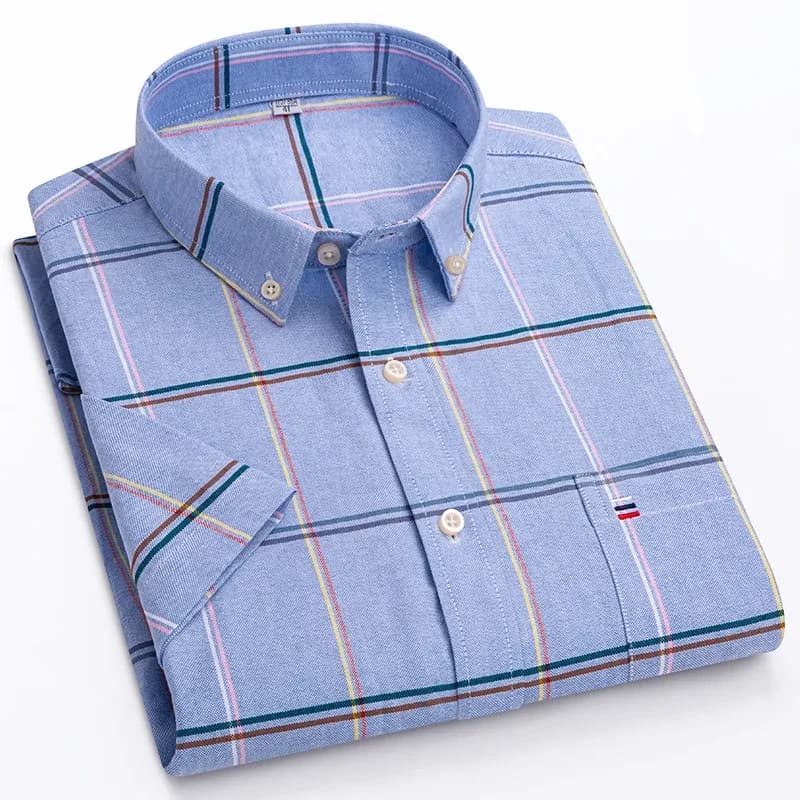 Men's high-quality Oxford cotton short sleeved shi