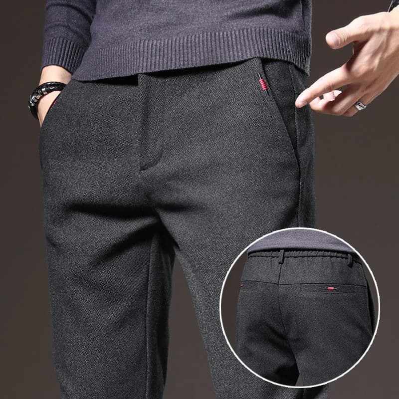 Men's Straight Leg Long Daily Pants Casual Straight Slim Fit Narrow Leg Trousers Stylish Male Suit Work Fashion Blue Gray Pants