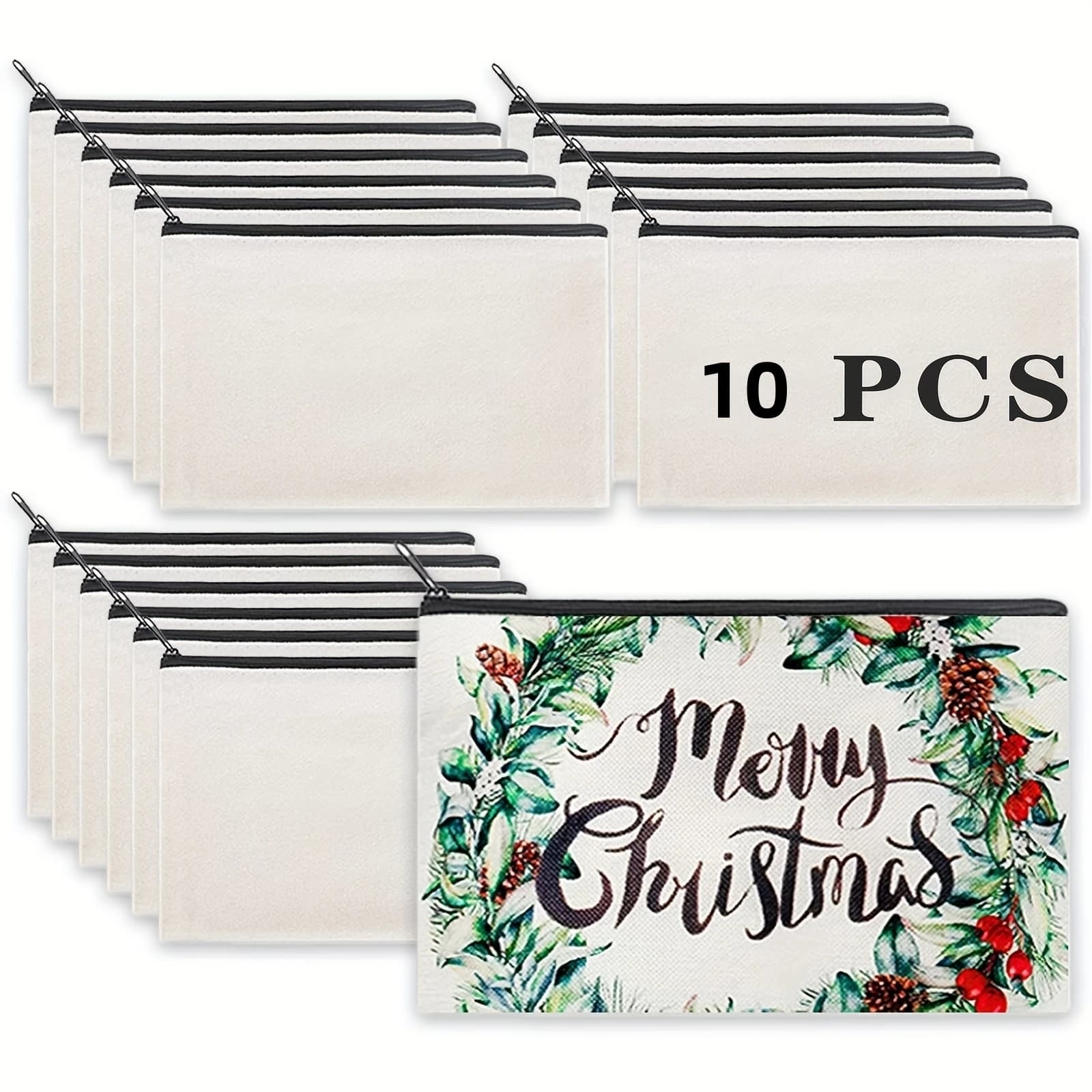 Customizable Sublimation Canvas Makeup Bags - Diy Heat Transfer Pencil Cases With Clear Window - Durable, Stylish & Ideal Person