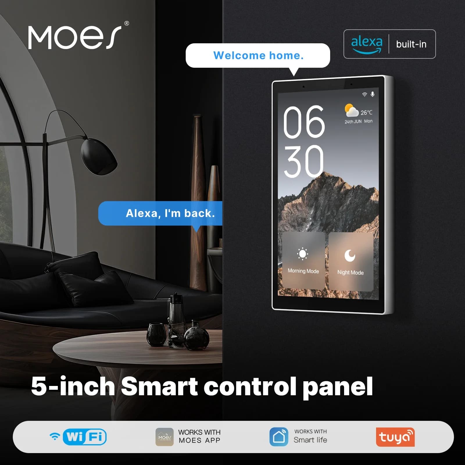 MOES Tuya Wifi Smart 5-inch Touch Screen US Center
