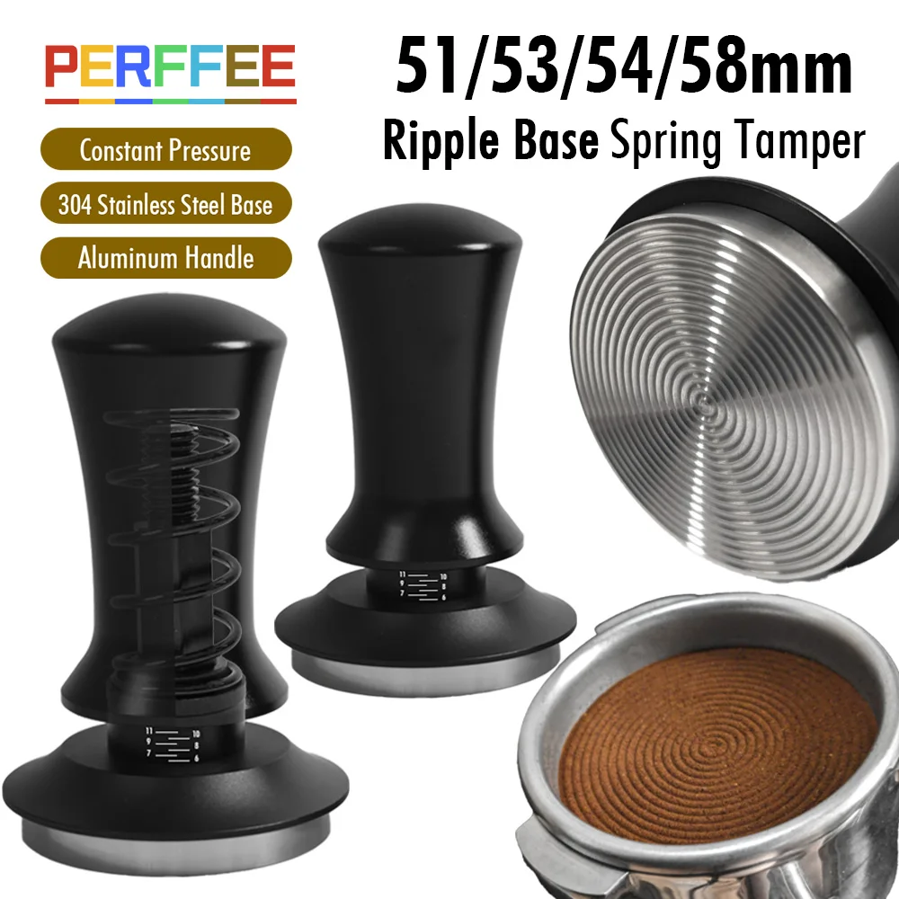 Coffee Tamper 58mm 54mm 51mm Ripple Base Leveling