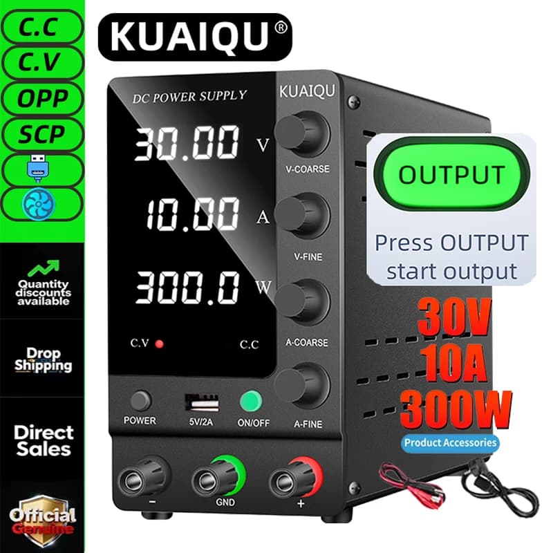 KUAIQU DC Laboratory Power Supply 30V 60V 120V Adjustable Voltage Regulator Bench Switching Power Supply Preset Current OUTPUT
