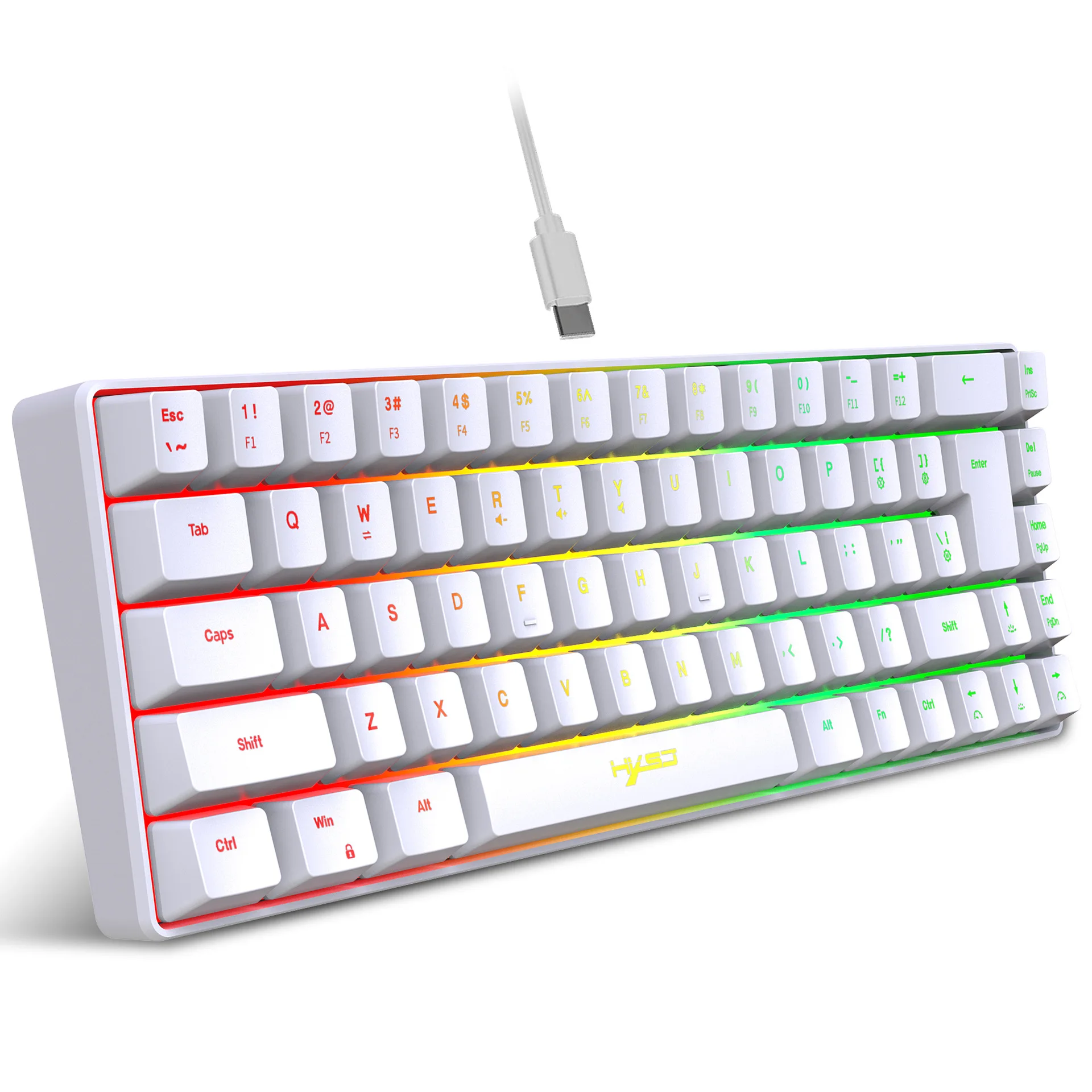 60% Compact Wired Keyboard 68 Keys RGB Backlight Small Portable Office Computer Membrane Keyboard For Windows Tablet Laptop Game