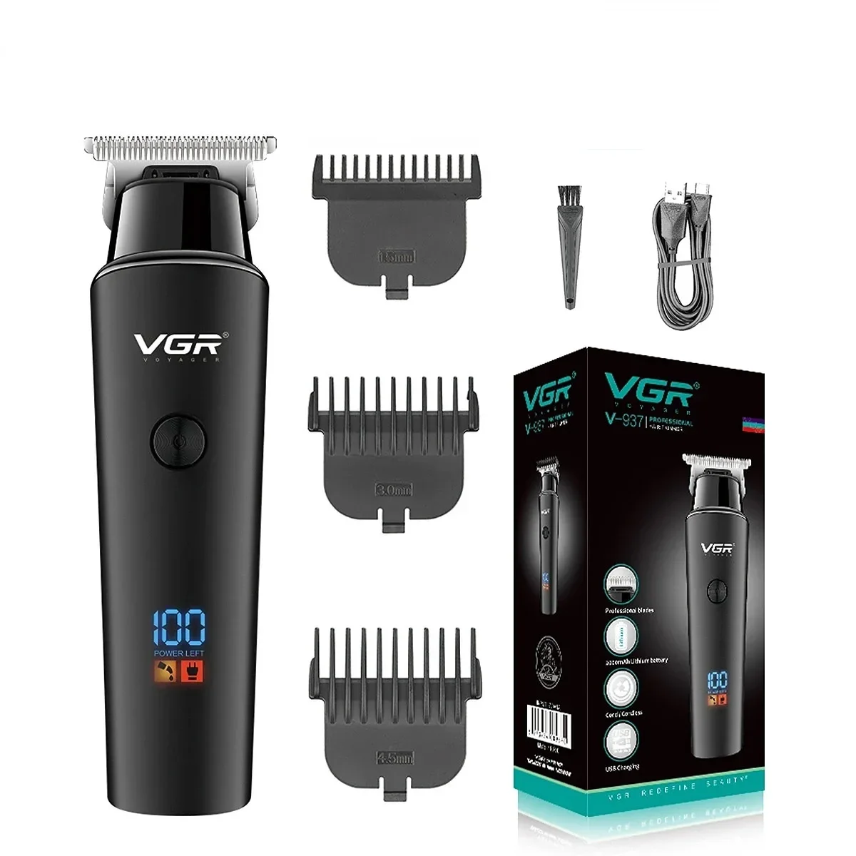 VGR Hair Cutting Machine Electric Hair Clipper Professional Beard Hair Trimmer Face Haircut Mustache Barber Trimer For Men V-937