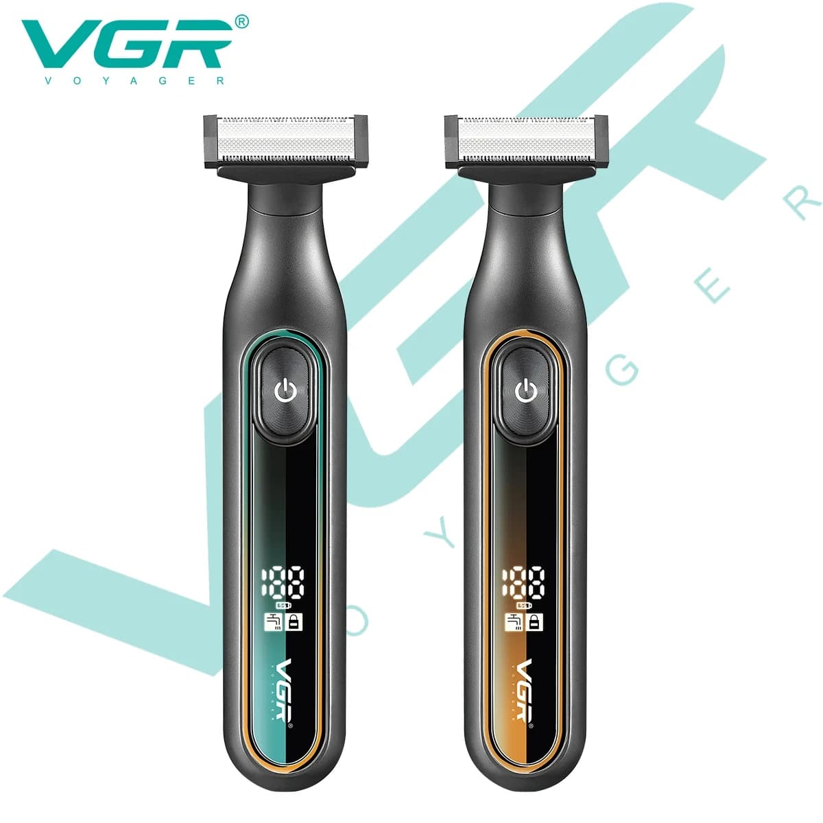 VGR V-360 Professional Shaving Set LED Intelligent Digital Display Men's Shaver IPX6 Waterproof Private Area Cleaning Shaver