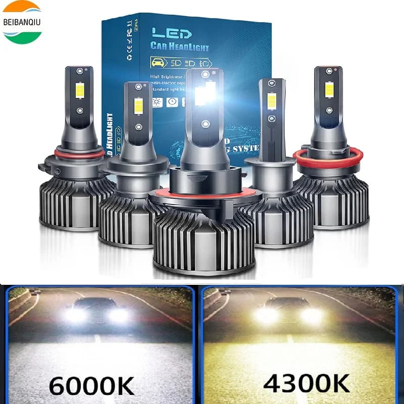 9007 LED Headlight Car Fog Light H11 HB5 9006 9005 HB3 HB4 H19 H11B H4 5202 H7 H13 9008 H16 PSX24W PSX26W Auto Lamp 12V 4300K