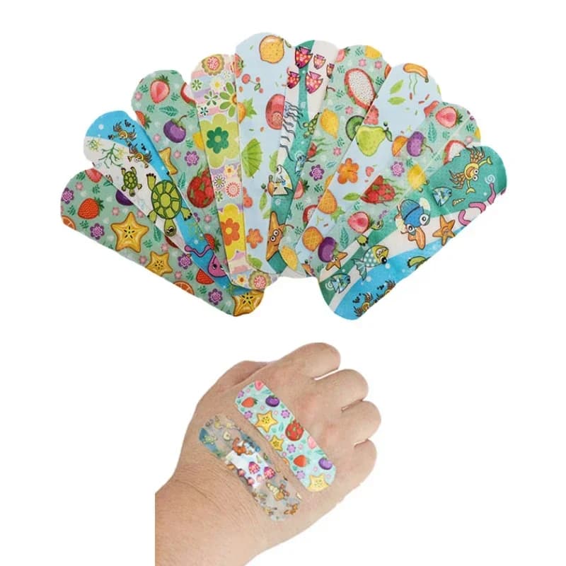 100Pcs Cute Cartoon Animal Waterproof Adhesive Bandages for Kids, Flexible Breathable Daily Use Minor Scrapes Cover Strips