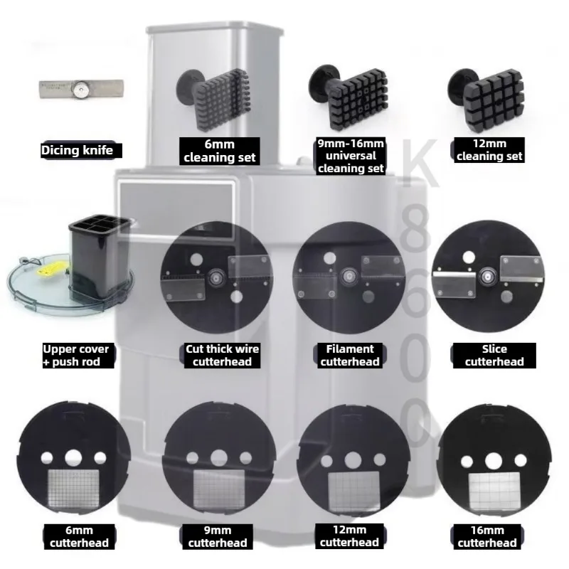 Original K8600 Multifunctional Vegetable Cutter Blade Accessories Dicing Shredding Slicing Disc Cleaning Brush Full Size Calibre