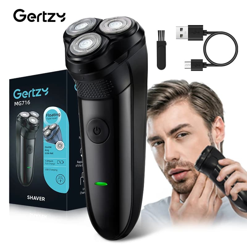 Men Shaver – 3 Floating Blades, USB-C Fast Charge,