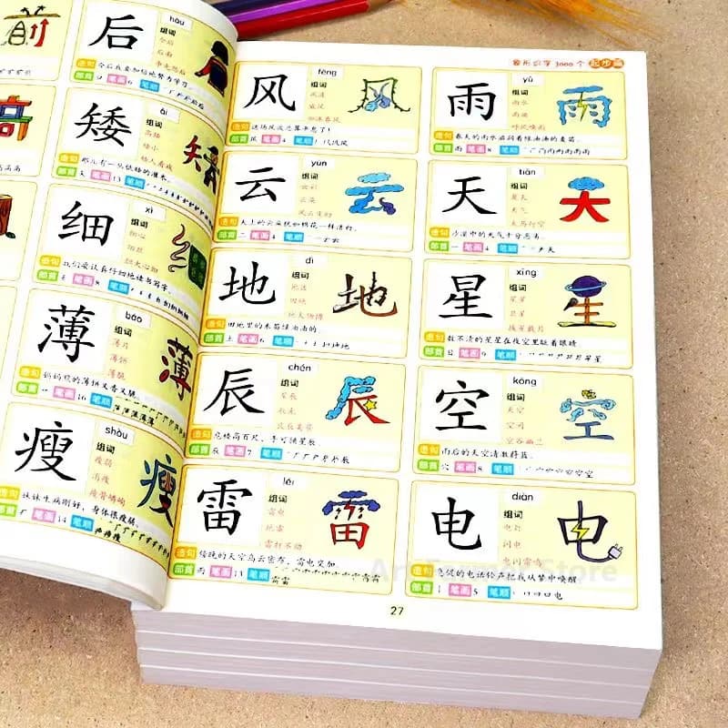 3600 Words Chinese Characters Literacy Book Presch