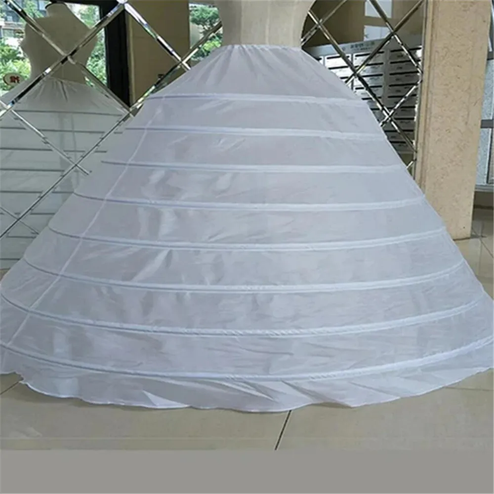 White Super Puffy Petticoats Half Slip Skirt Floor Length Ballgown Underskirt for Wedding Quinceanera Dress