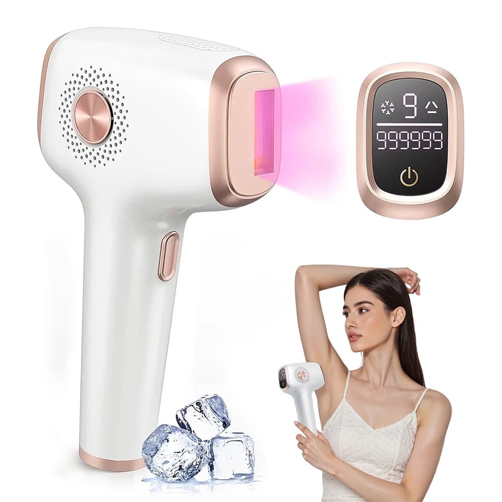 IPL Hair Removal with Ice Cooling Care Function for Women Permanent,999,999 Flashes Painless IPL Hair Remover Device
