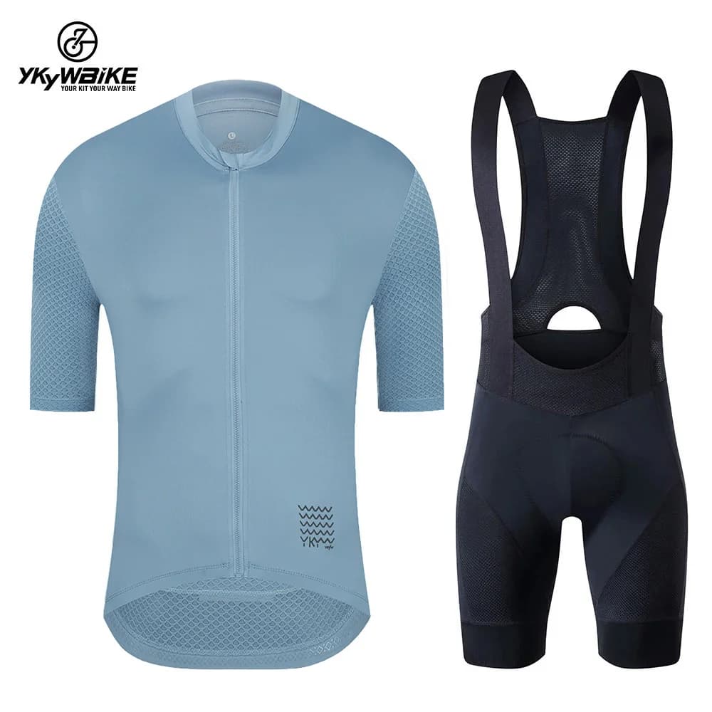 YKYWBIKE Cycling Jersey Set classic MTB Cycling Bib Shorts Kit Reflective Custom Bike Clothes Bicycle Clothing Maillot