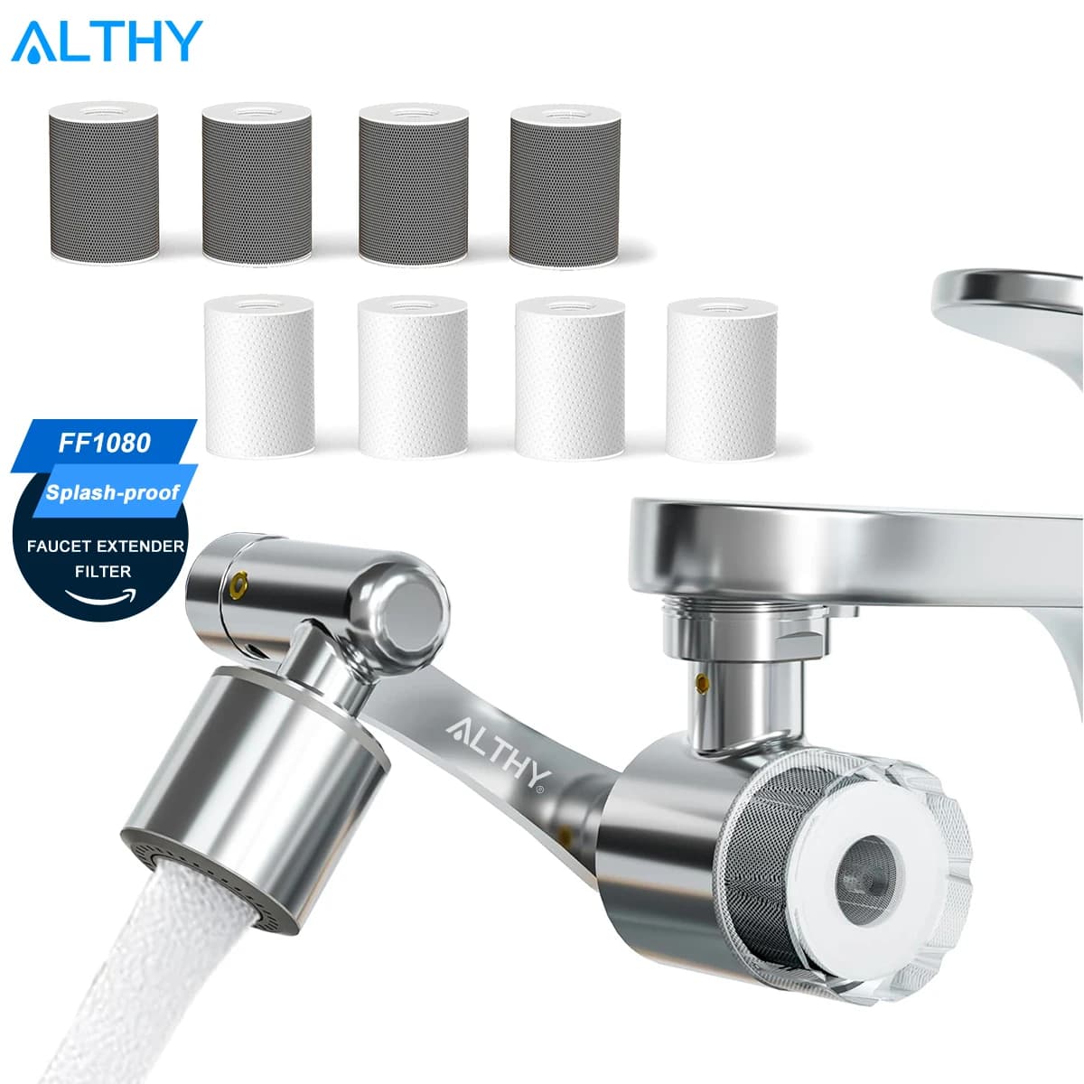 ALTHY  Faucet Extender Water Filter, Sink Splash-p