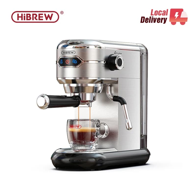 HiBREW Coffee Maker Cafetera 20 Bar Inox Semi Automatic Super Slim ESE POD& Powder Espresso Cappuccino Machine Hot Water H11