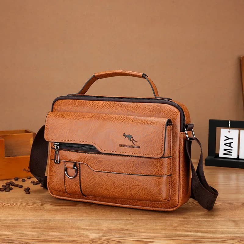 Luxury Kangaroo Brand Messenger Bags Men Leather C