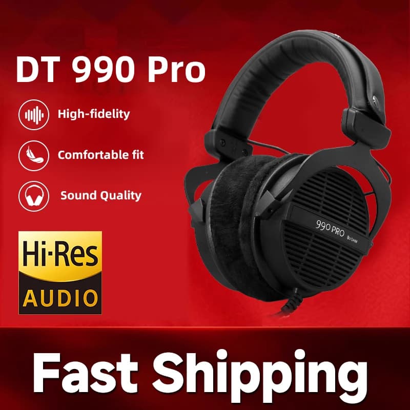 Sanpusen DT 990 PRO Open-Back Studio Monitor Headphones with High-Resolution Audio for Mixing and Mastering