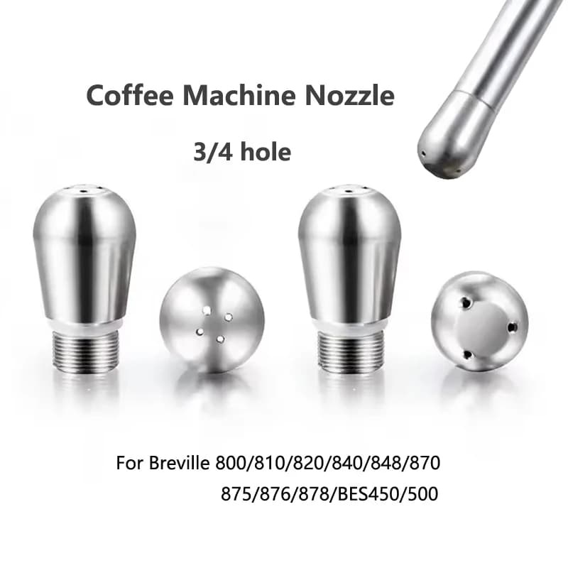 Coffee Maker Steam Nozzle 3/4 Hole Coffee Maker Steam Nozzle Milk Foam Spout Steam Wand Tip For Breville Accessories