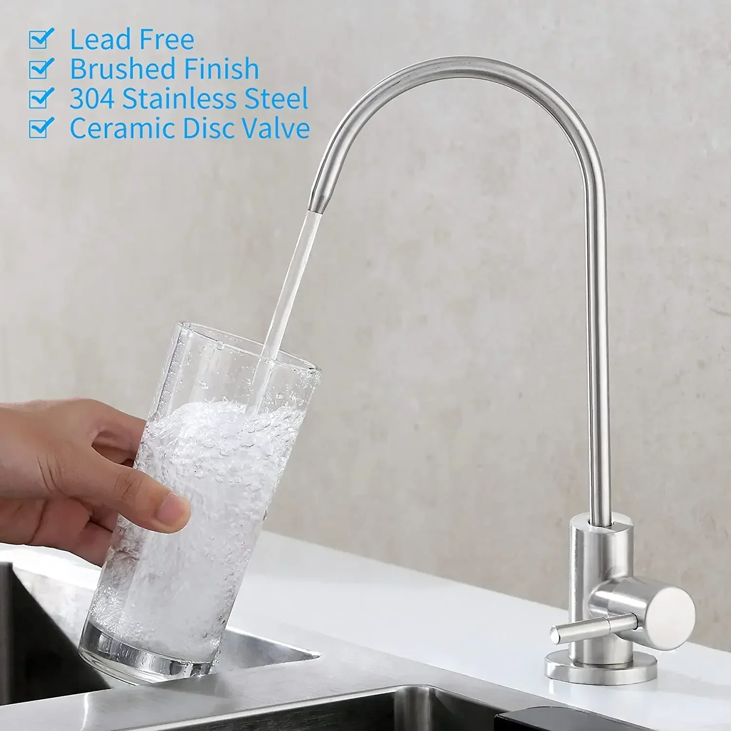 Water Filter Faucet, Lead-Free Purifier Filtered F