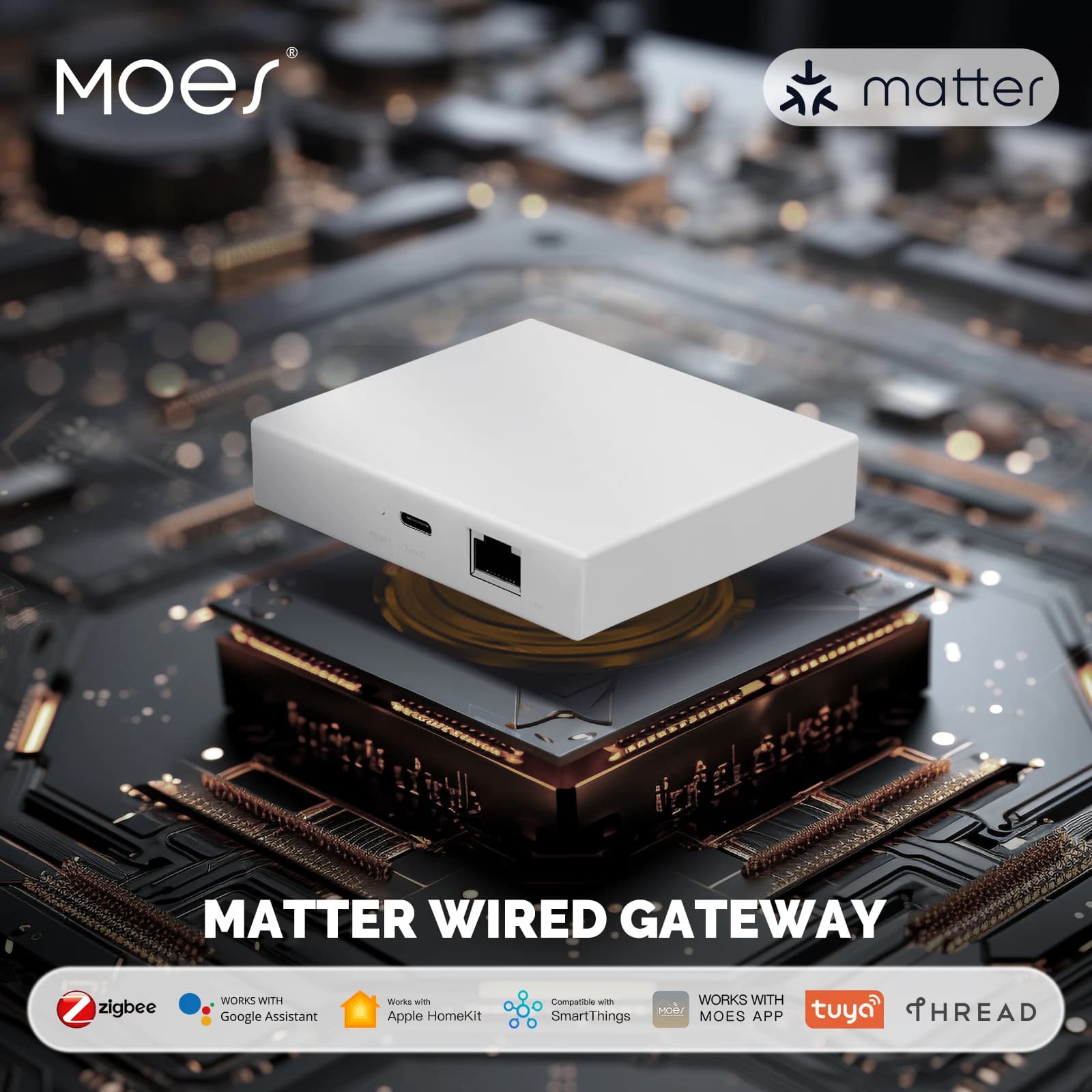 MOES Tuya Zigbee Matter Thread Gateway Smart Home