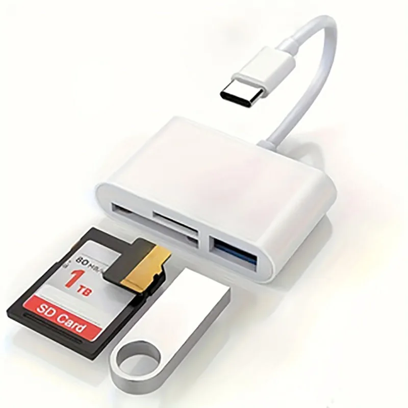 USB C To SD/TF Memory Card Reader, 3-in-1 USB C Card Read Compatible With iPhone 15 Pro iPad Mac MacBook Laptop Android,PC & Acc
