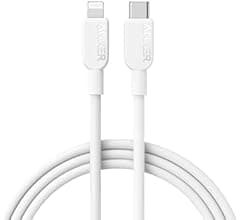 كيبل USB C 310 الى لايتنينج من انكر (لون ابيض، طول 6 اقدام) معتمد من ابل، شحن سريع لجوال ايفون 14 بلس/14/14 برو ماكس/13/13 …