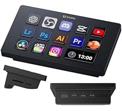 جهاز تحكم لوحة مفاتيح يو ستوديو D200H مطور 7 في 1 لبث ستريم بـ 14 مفتاح شاشة LCD و13 زر ماكرو قابلة للتخصيص للتحكم بتطبيقات…