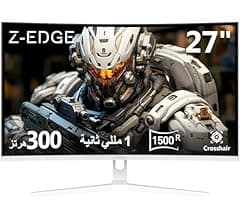 شاشة ألعاب منحنية 27 بوصة بدقة عرض 1920×1080 FHD ومعدل تحديث فائق السرعة 300Hz وزمن استجابة 1ms وبدون إطار وتدعم تقنية AMD …