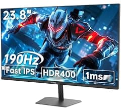 شاشة ألعاب 24 بوصة 190/180 هرتز بتقنية IPS سريعة HDR 400 وFHD 1080P وتغطية 133% لمساحة ألوان sRGB بمزامنة تكيفية واستجابة 1…