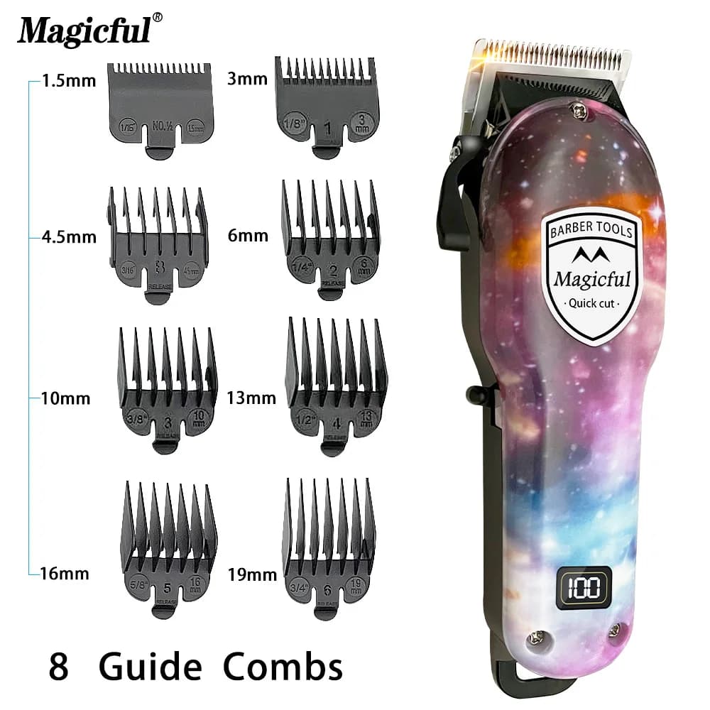 Magicful Hair Trimmer For Men Fashion Professional Hair Rechargeable Li-ion Battery Shavihaving Adjustable Electric Hair Clipper