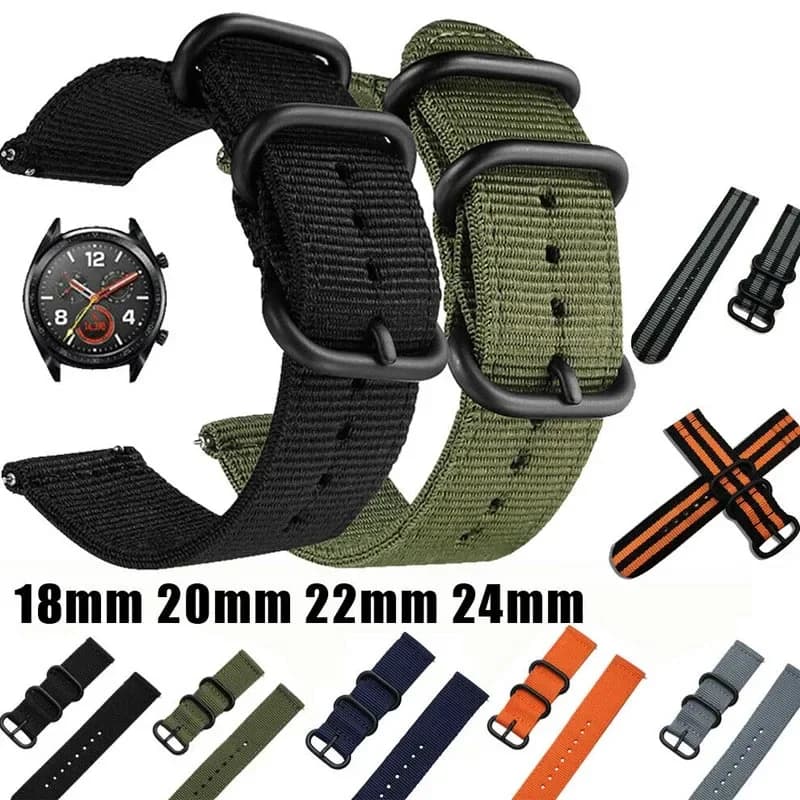 18mm 20mm 22mm 24mm Nylon Fabric Watch Bands Sport