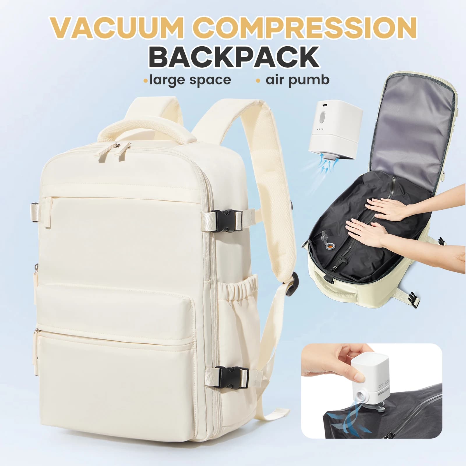 Ryanair Backpack Travel Cabin Airplane Backpack, Air Vacuum Compression Backpack, Women Men Backpack Business Laptop Bag Handbag