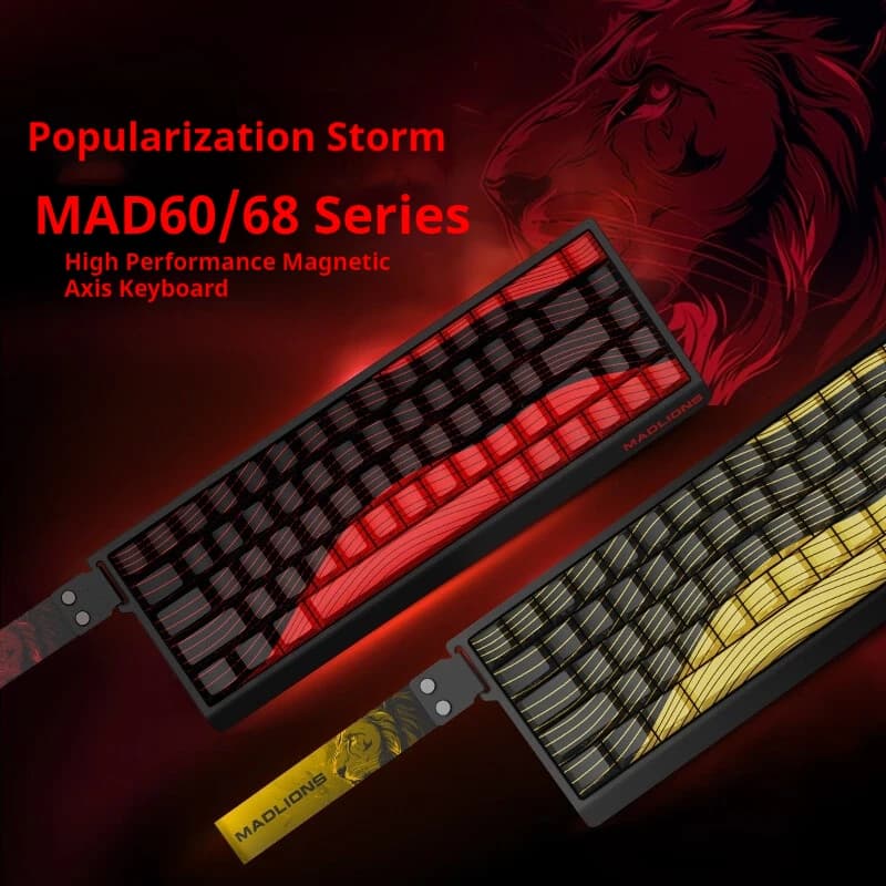 Madcatz Mad60 Mad68 HE 8k Mechanical Keyboard Magnetic Switch Wired 60% 68% Gaming Keyboards Rapid Trigger Customs Keyboards