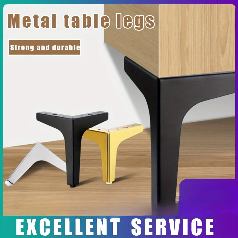 4pcs Modern furniture legs metal gold Black Iron S